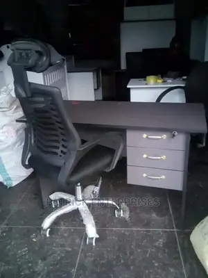1.2 MTRS Office Desk Plus High Back Recliner Headrest Chair