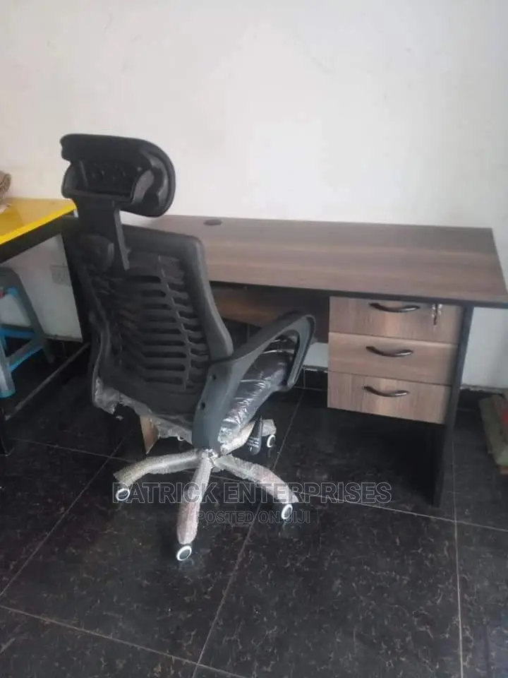 1.2 MTRS Office Desk Plus High Back Recliner Headrest Chair