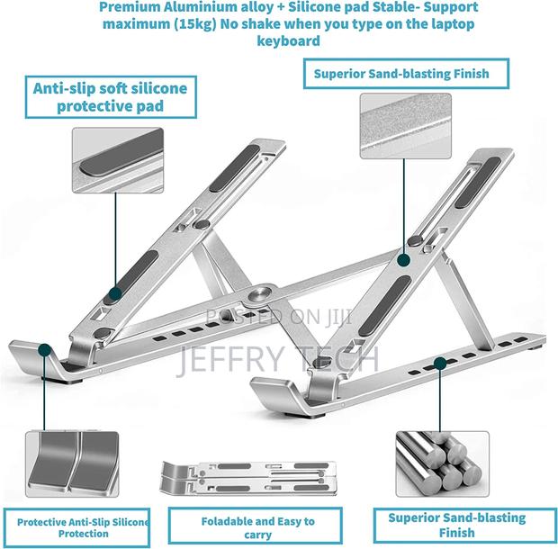Adjustable Laptop Stand, Portable Aluminium Laptop Riser Lap