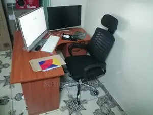 Lshaped Desk 4 by 4 Fitts Plus High Back Recliner Headrest