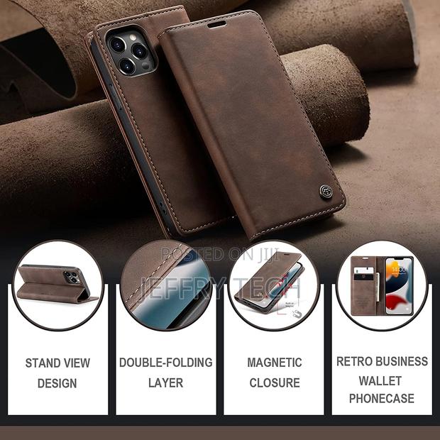 Leather Case for iPhone 13 Pro Max Case Wallet, iPhone 13 Pr - thumbnail 2