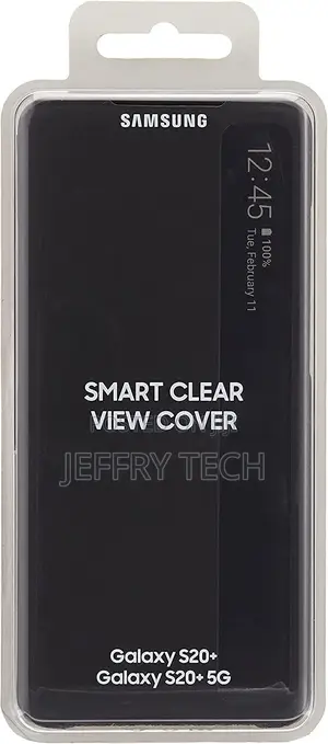 Smart Clear View Flip Cover for Samsung S20 Plus - Black