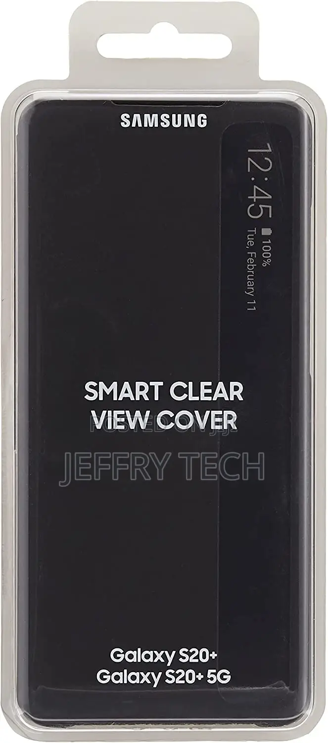 Smart Clear View Flip Cover for Samsung S20 Plus - Black