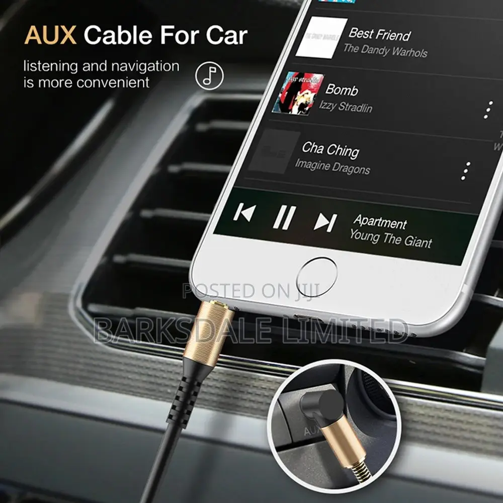 Audio Cable 3.5mm Male to Male Headphone Jack 1.7m