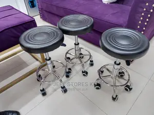Round Black Adjustable Pedicure Stool