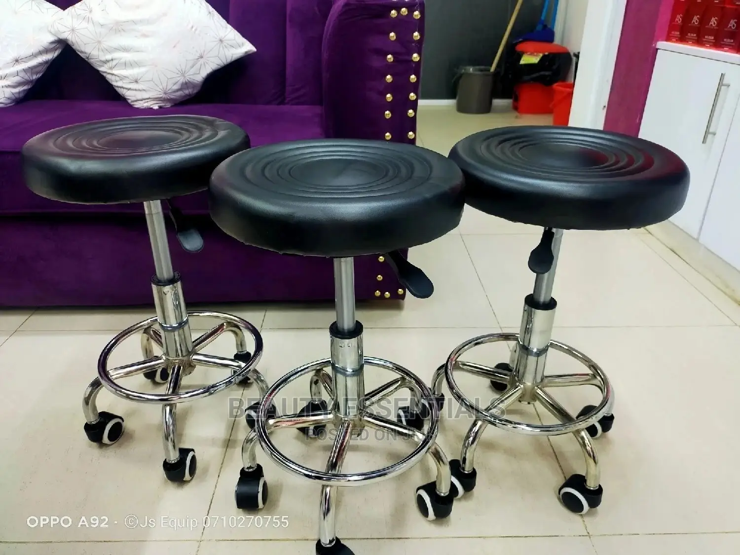 Black Manicure Pedicucure Stools