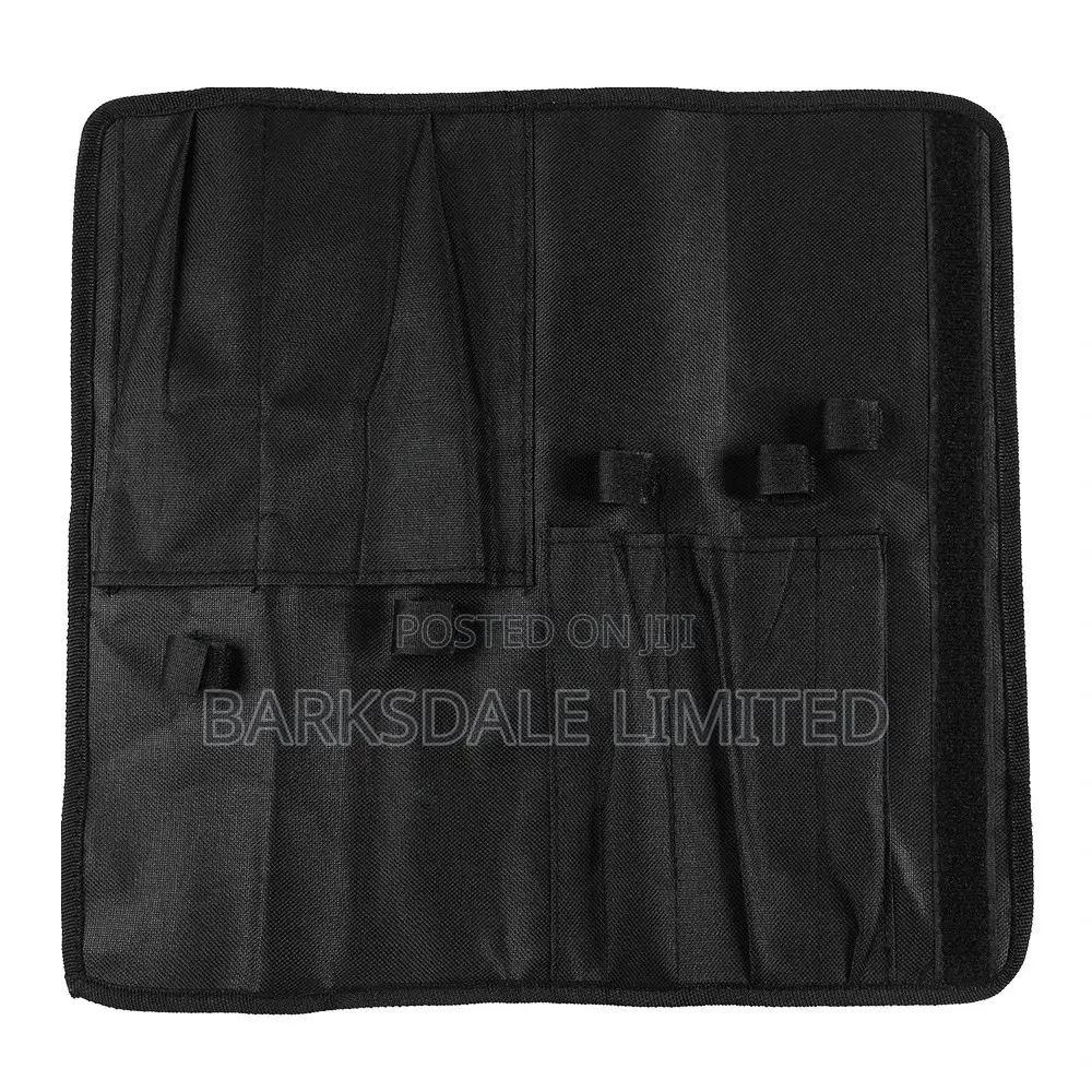 5 Pocket Chef Roll Bag Roll Carry Bag Storage Pouch Black