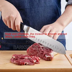 Santoku Knife Black Stainless Steel Edge Professional Chef Knives