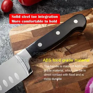 Santoku Knife Black Stainless Steel Edge Professional Chef Knives