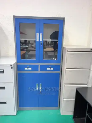 Blue Steel File Cabinet