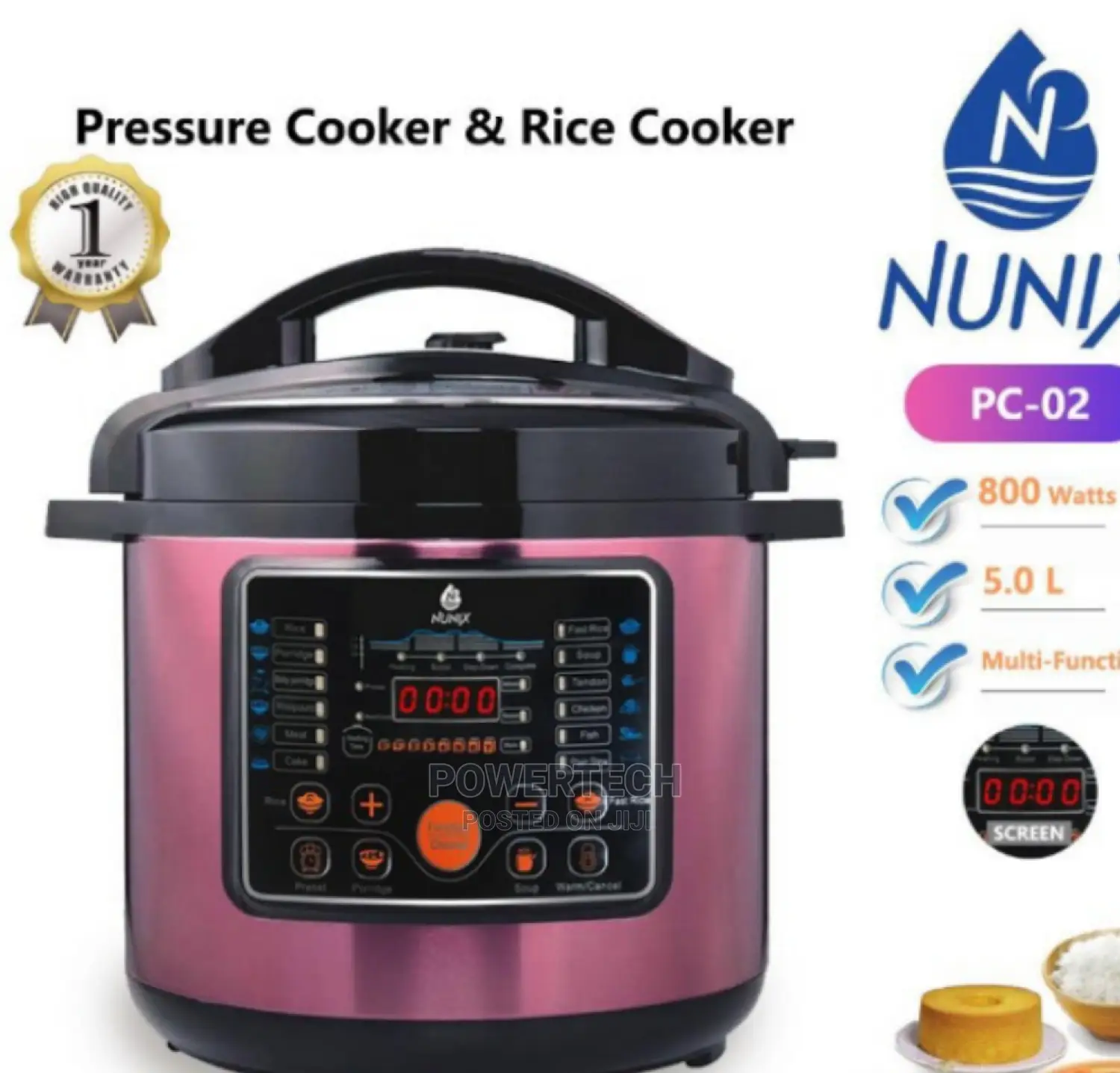 5 Litres Electric Pressure Cooker -Nunix