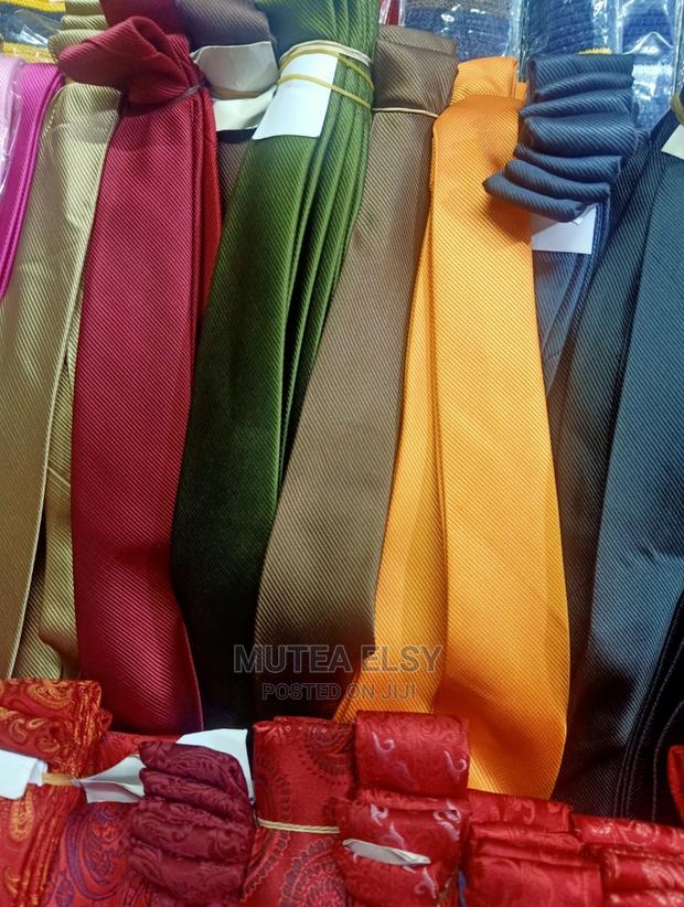 White,Burnt Orange Emalard Green Official Plain Ties - thumbnail 3