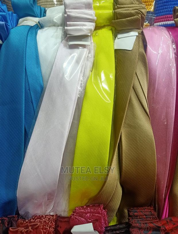 White,Burnt Orange Emalard Green Official Plain Ties - thumbnail 4