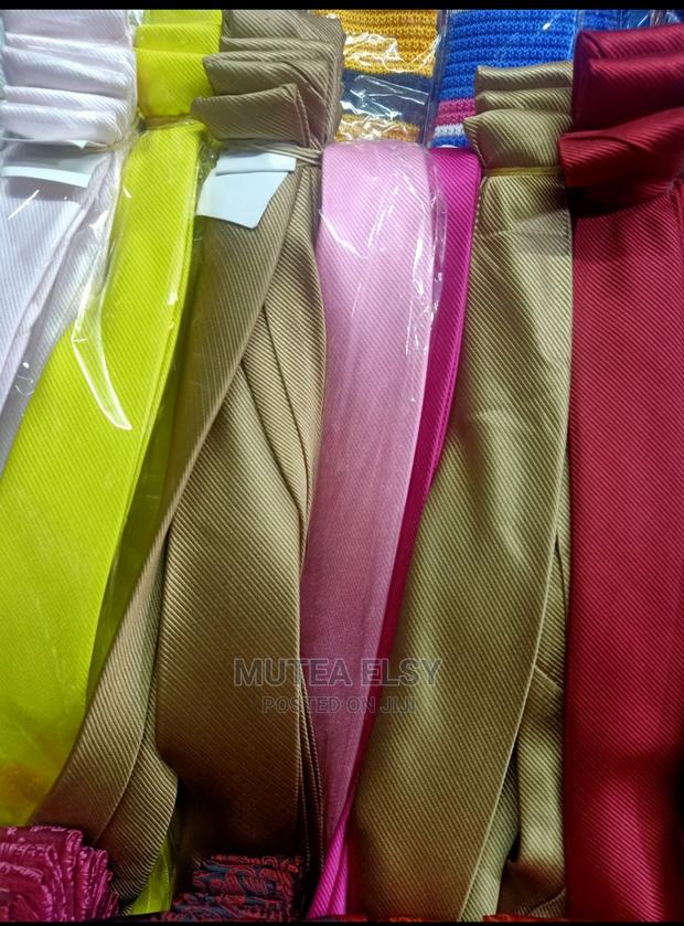 White,Burnt Orange Emalard Green Official Plain Ties - thumbnail 5