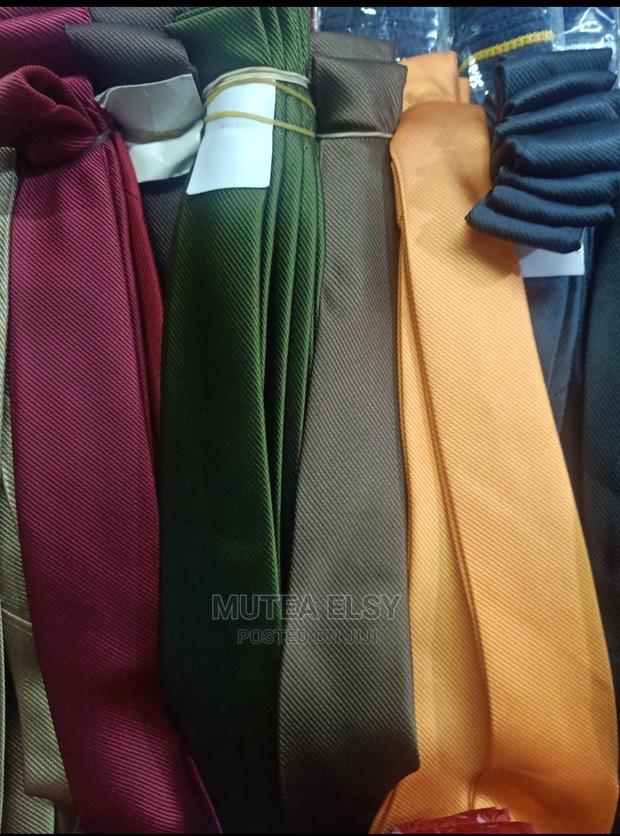 White,Burnt Orange Emalard Green Official Plain Ties - thumbnail 6