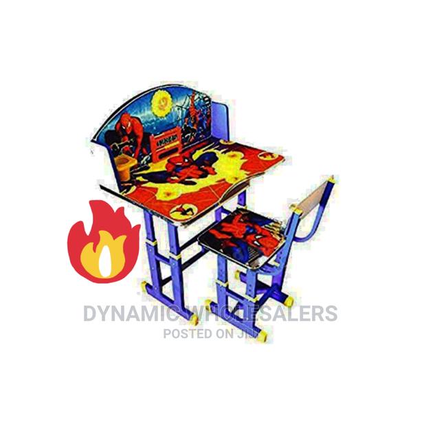 **"Generic Cartoon Themed Wooden Kids Study Table + Chair. - thumbnail 3