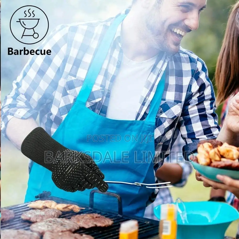 Oven Gloves Rubber Heat Resistant Gloves Mitts Grill BBQ