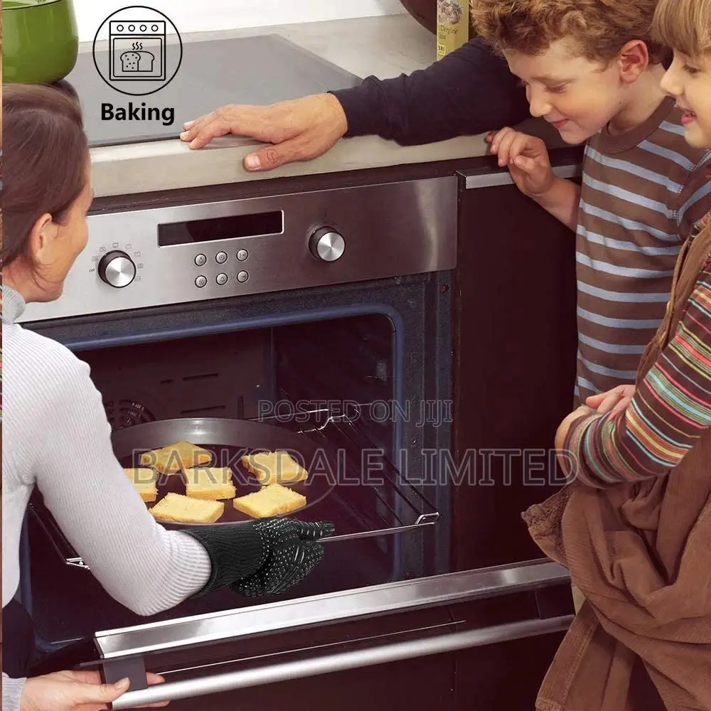 Oven Gloves Rubber Heat Resistant Gloves Mitts Grill BBQ