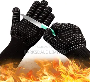 Oven Gloves Rubber Heat Resistant Gloves Mitts Grill BBQ