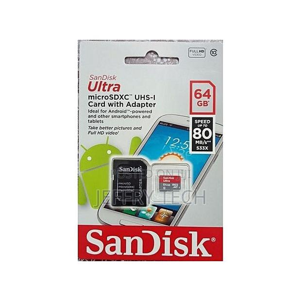 Sandisk 64GB Ultra Micro SD Card Microsdhc Class 10 - main view