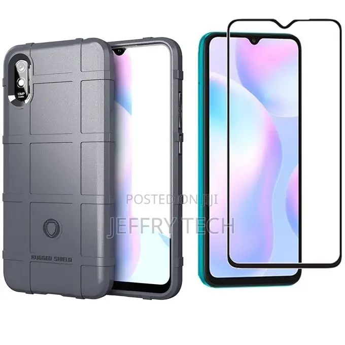 Xiaomi Redmi 9A Case With Full Cover Film - Grey
