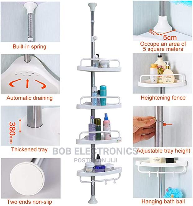 Extendable Bathroom Corner Rack - thumbnail 2