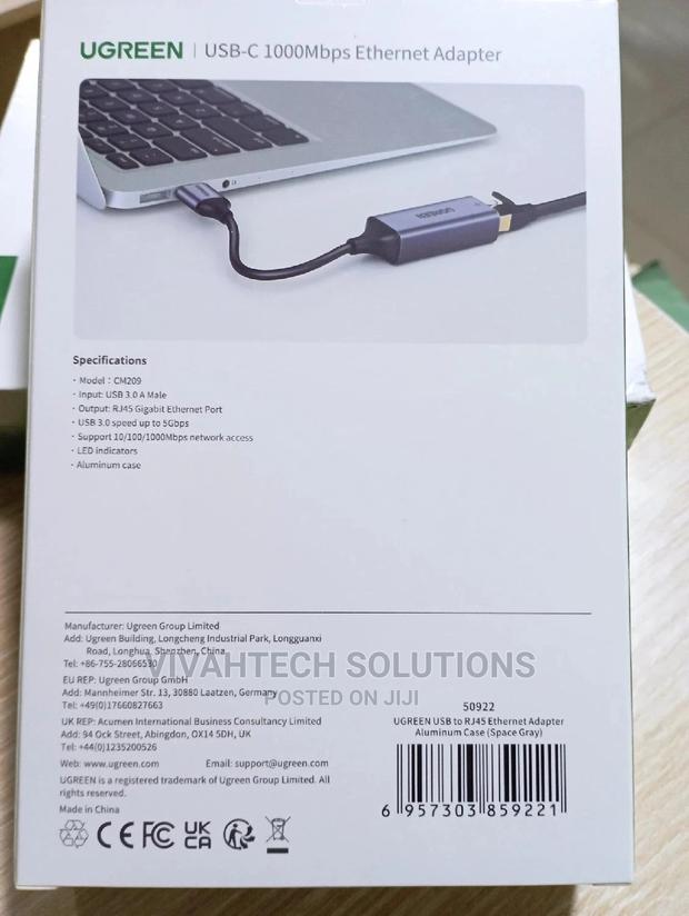 UGREEN USB 3.0 to RJ45 Gigabit Ethernet Adapter - thumbnail 2