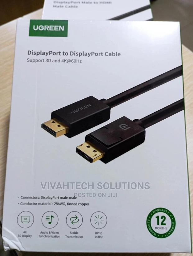 UGREEN DP Male to Male Cable 1.5m (Black) - DP102
