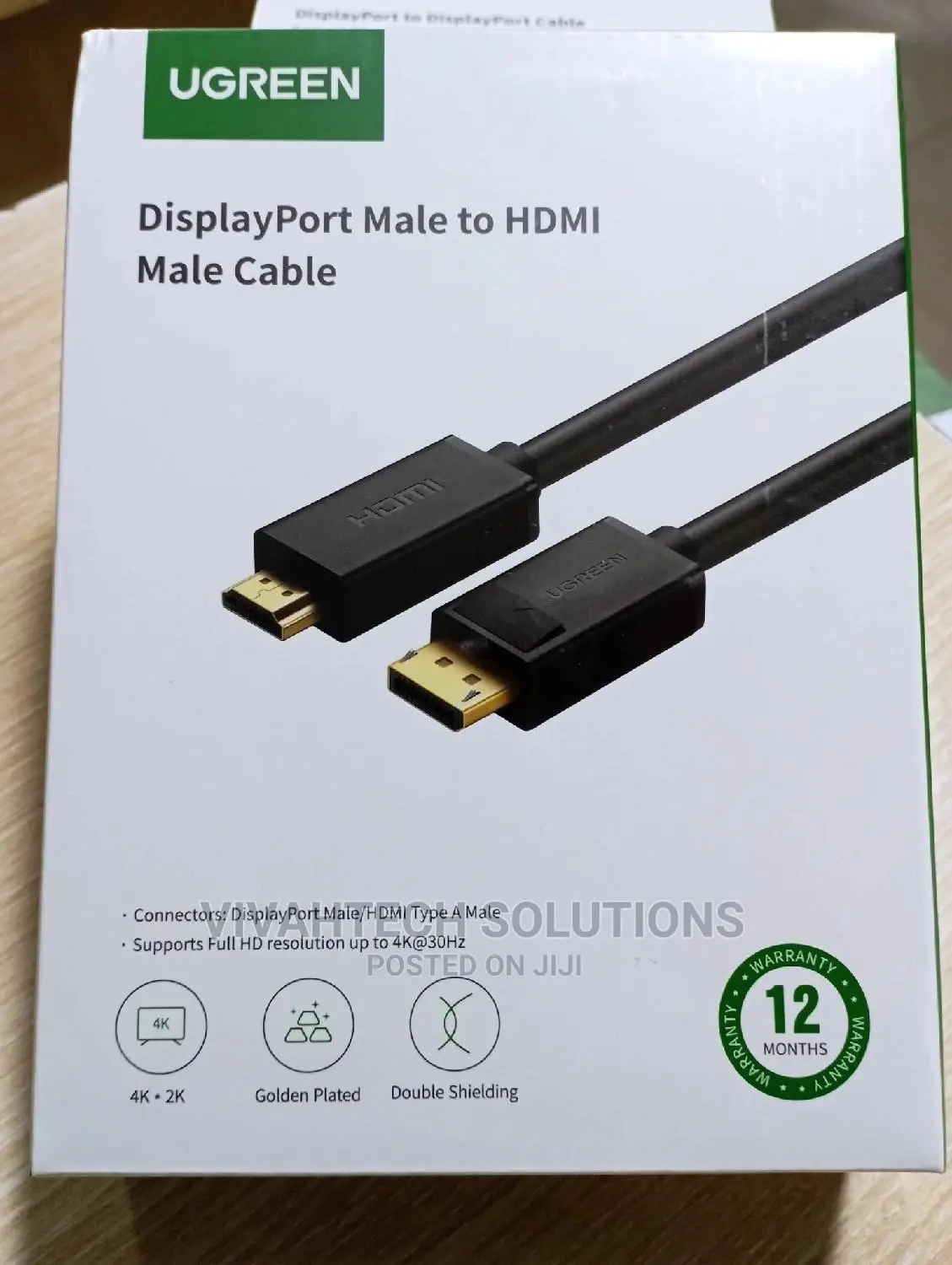 UGREEN DP Male to HDMI Male Cable 1.5m (Black) - DP101-1.5