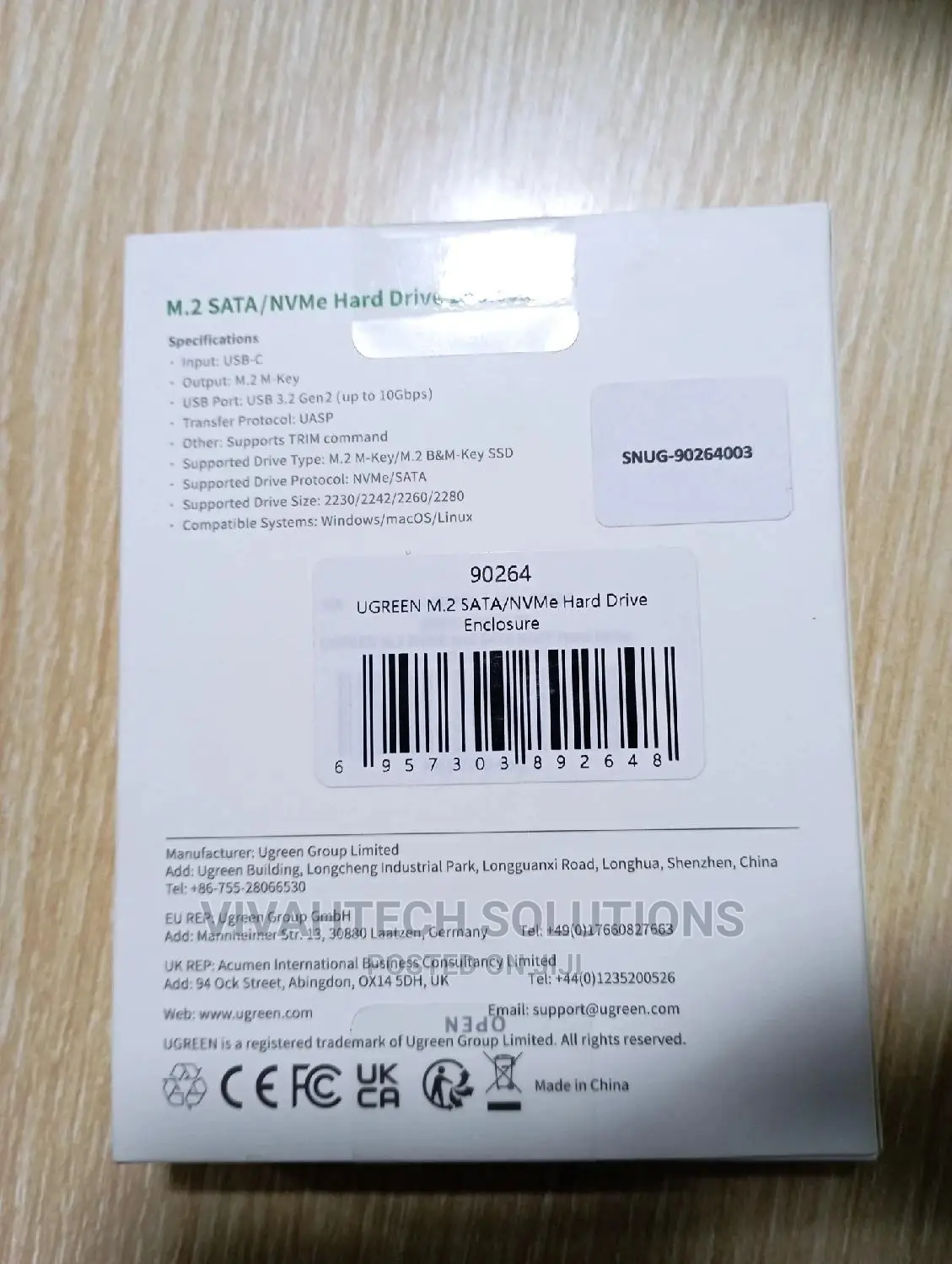 UGREEN M.2 SATA/Nvme Hard Drive Enclosure CM400 in Nairobi Central