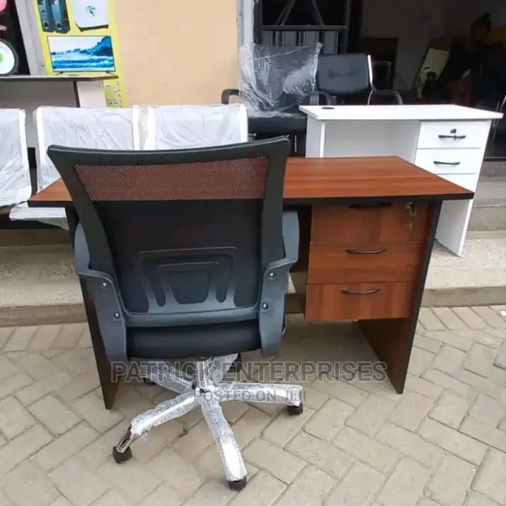 1.2mtrs Office Desk Plus Low Back Recliner Mesh Chair