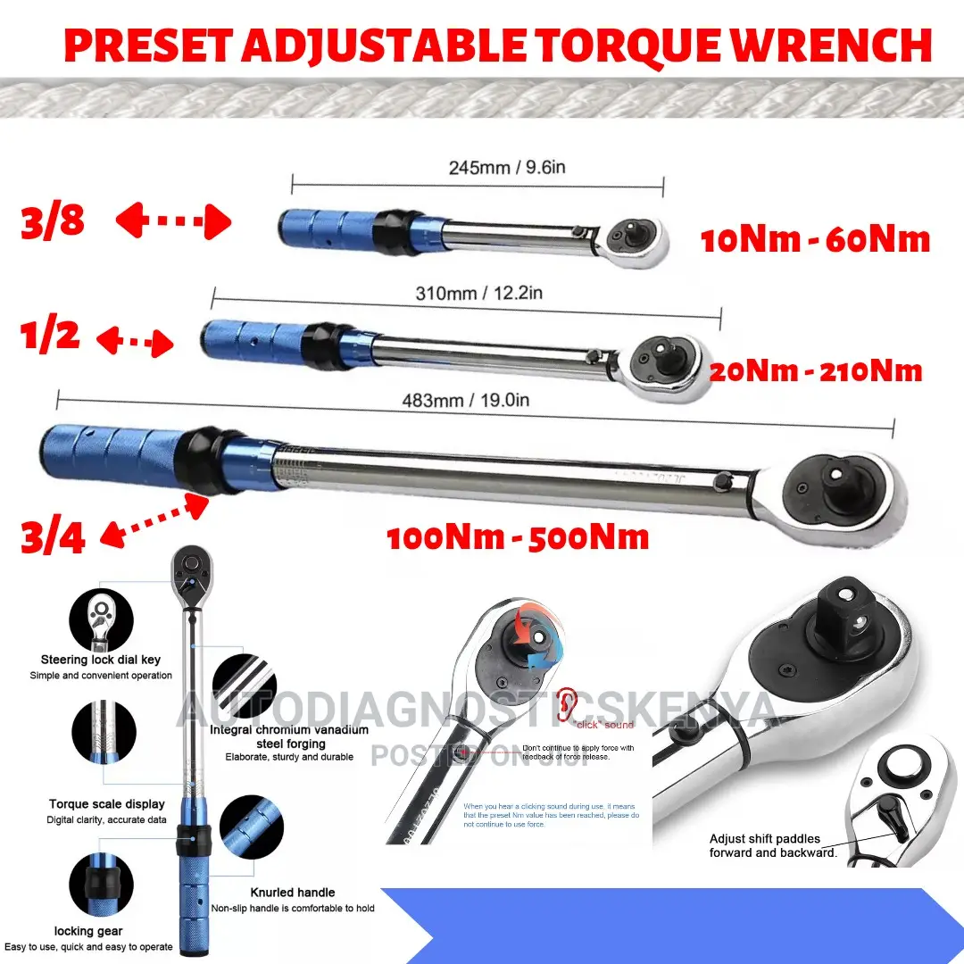 Vehicle Preset Adjustable Torque Wrench in Nairobi Central Vehicle