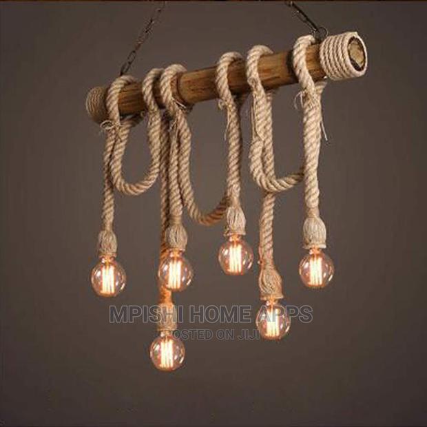 6 Head Rope Bamboo Pendant Lights