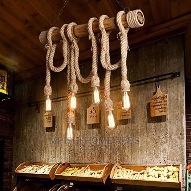 6 Head Rope Bamboo Pendant Lights - thumbnail 2