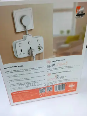 Lonio 20W 2 Universal Outlets Extension With USB PD