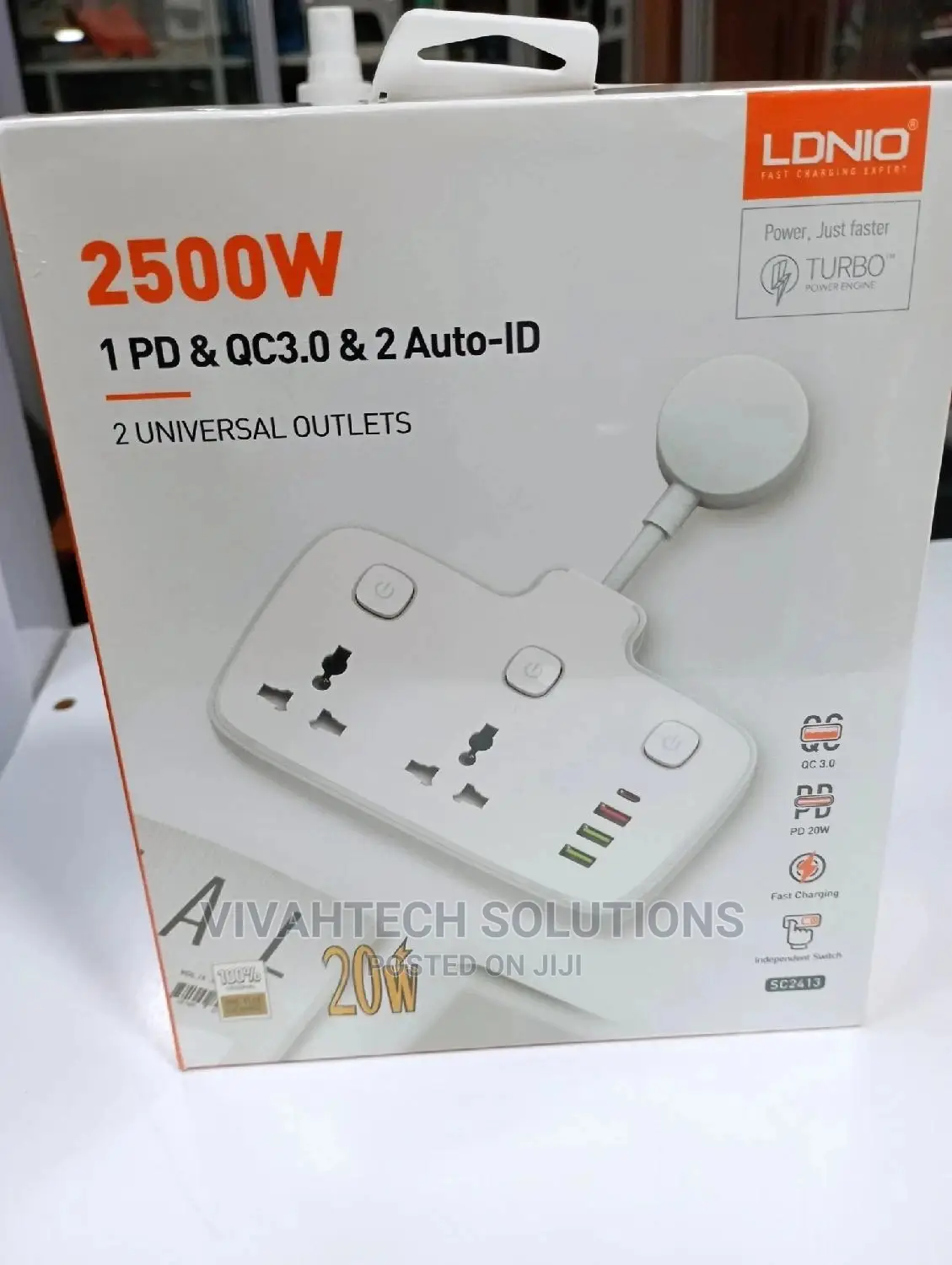 Lonio 20W 2 Universal Outlets Extension With USB PD