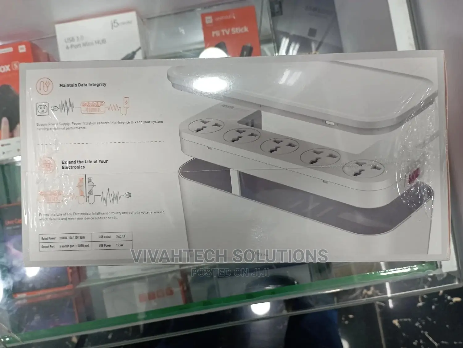 Lonio Power Strip Box 5 Socket Port + 3 USB Port