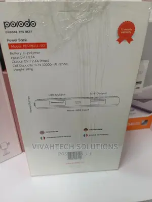 Parodo 1000 Mah Dual USB Powerbank