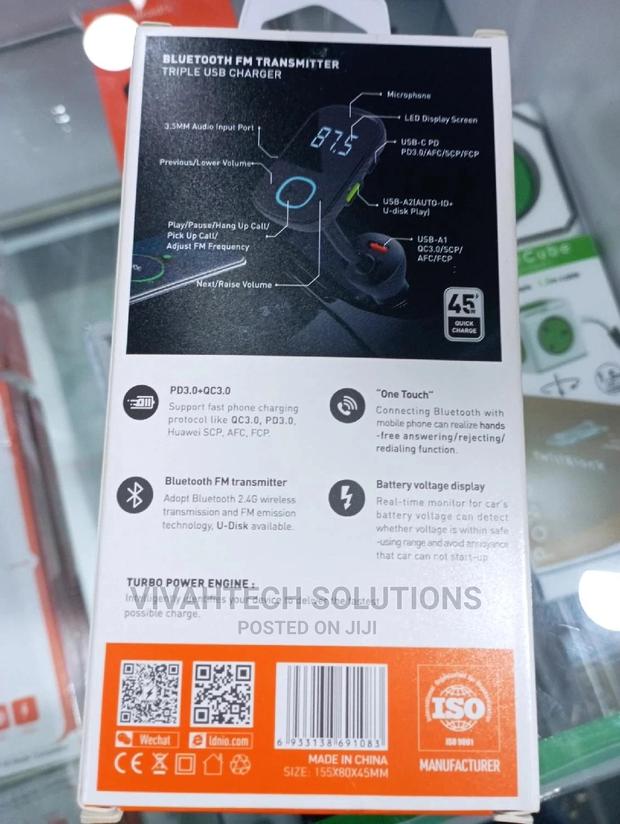 Lonio Bluetooth FM Transmitter Triple USB Charger - thumbnail 2