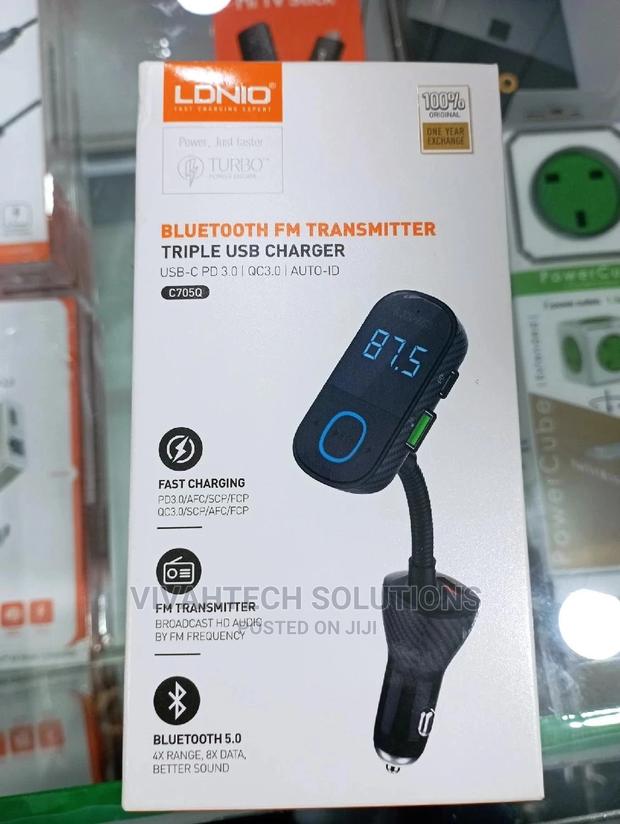 Lonio Bluetooth FM Transmitter Triple USB Charger - main view