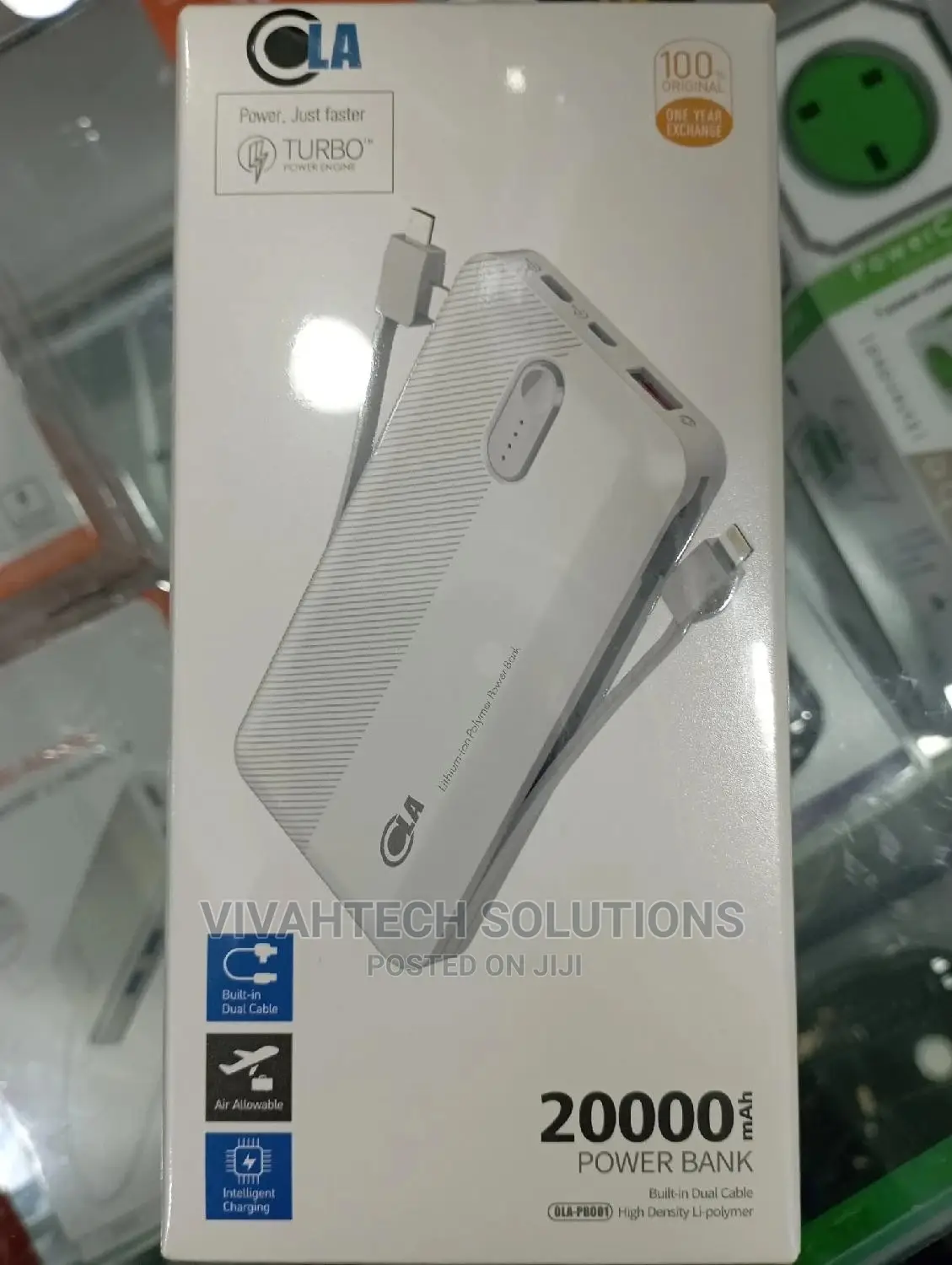 2000 Mah Build in Dual Cable Power Bank