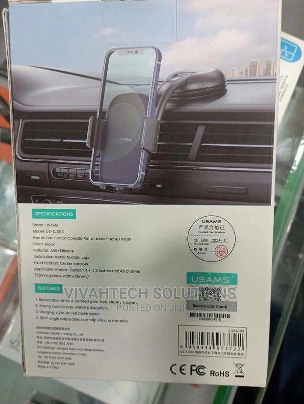 Usams Car Center Console Retractable Phone Holder - thumbnail 2
