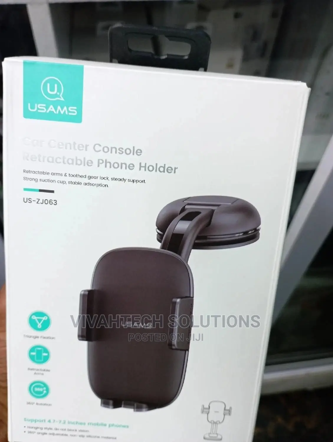 Usams Car Center Console Retractable Phone Holder