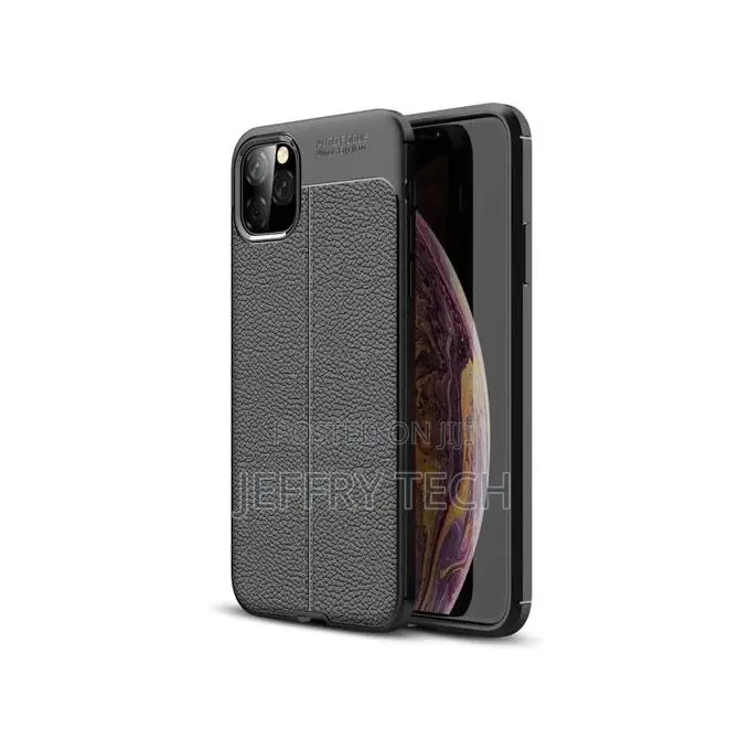 iPhone 11 Pro Max , Shockproof Original Leather Pattern Back