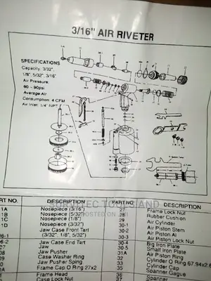 Rivet Gun,3/16" Air Riveter,Pneumatic Gun, Air Hydraulic Riveter.