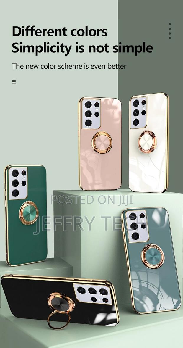 Luxury Ring Silicone Phone Case Samsung Galaxy S22 S21 S20
