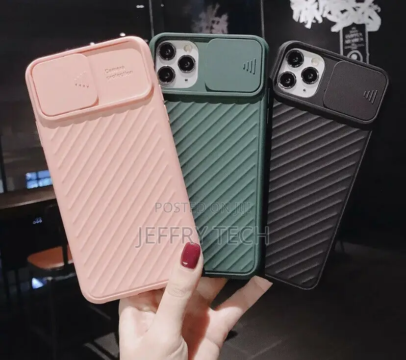 Cover for iPhone 12, 13 Max Pro With Lid Matt Sliding Camera