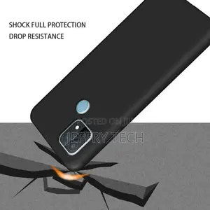 OPPO A15 Case, Black Shockproof Silicone Gel Phone Cover + 1