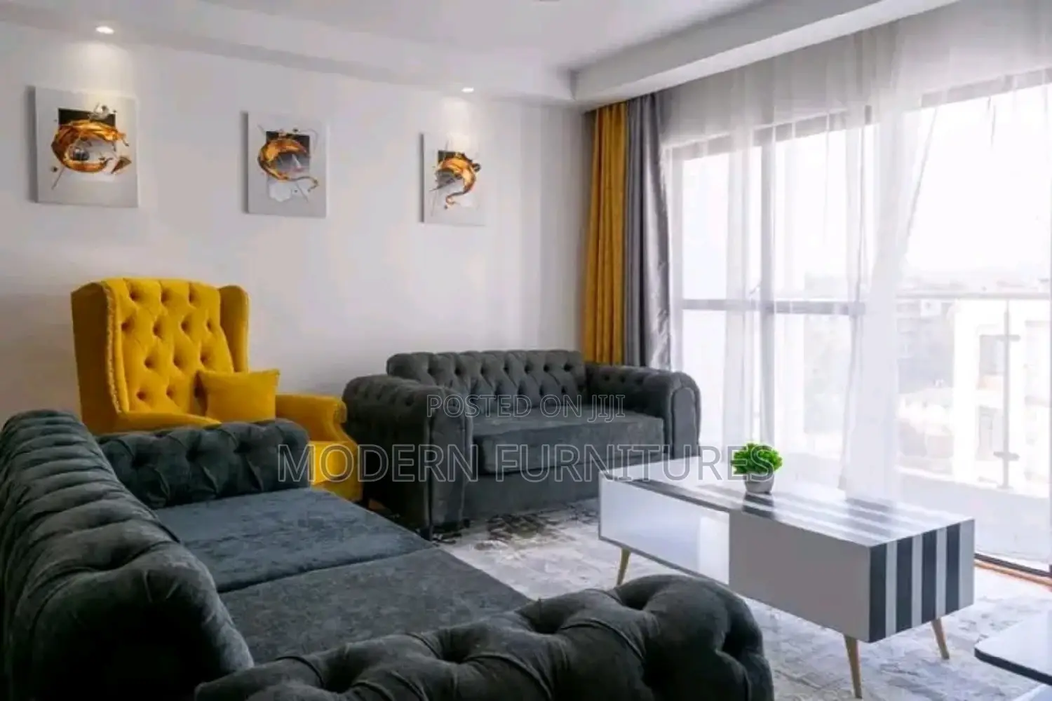 6 Seater Chesterfield Sofa