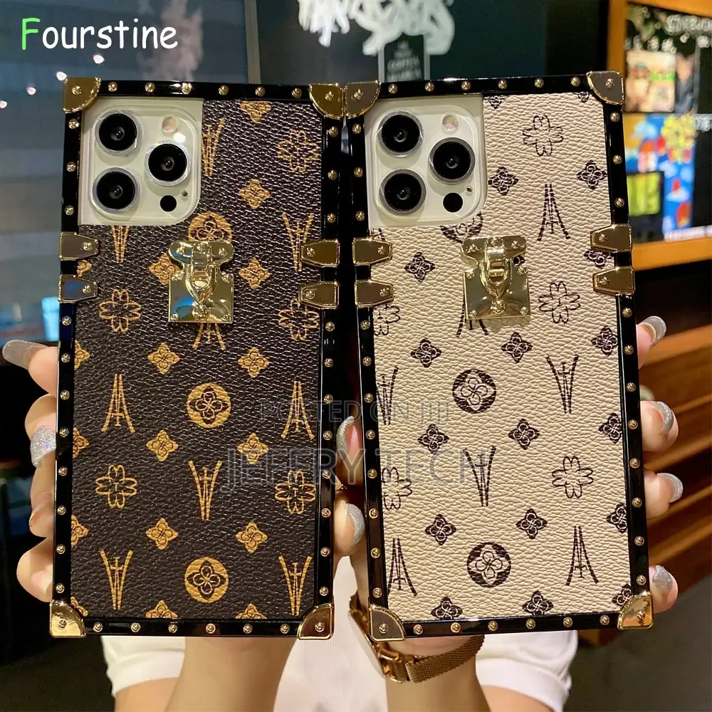Square Leather Case for iPhone 13 12 11 Pro Max XS XR 8 7 6